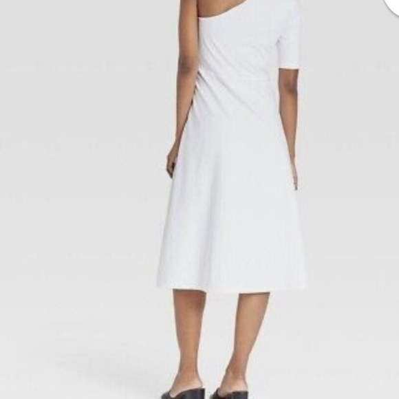 Off The Shoulder White Dress Resortwear Vacation Office Wear Business Casual - Picture 6 of 9